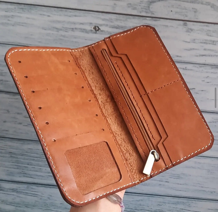 کیف پول کتی چرم طبیعی مدل لانگ t11